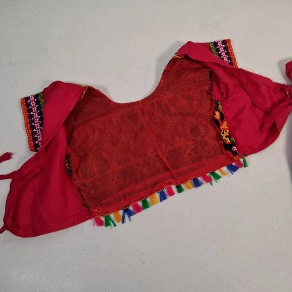 Traditional Indian Navratri Chania Choli Outfit Skirt Top Mirrored Embroidered - Picture 16 of 16